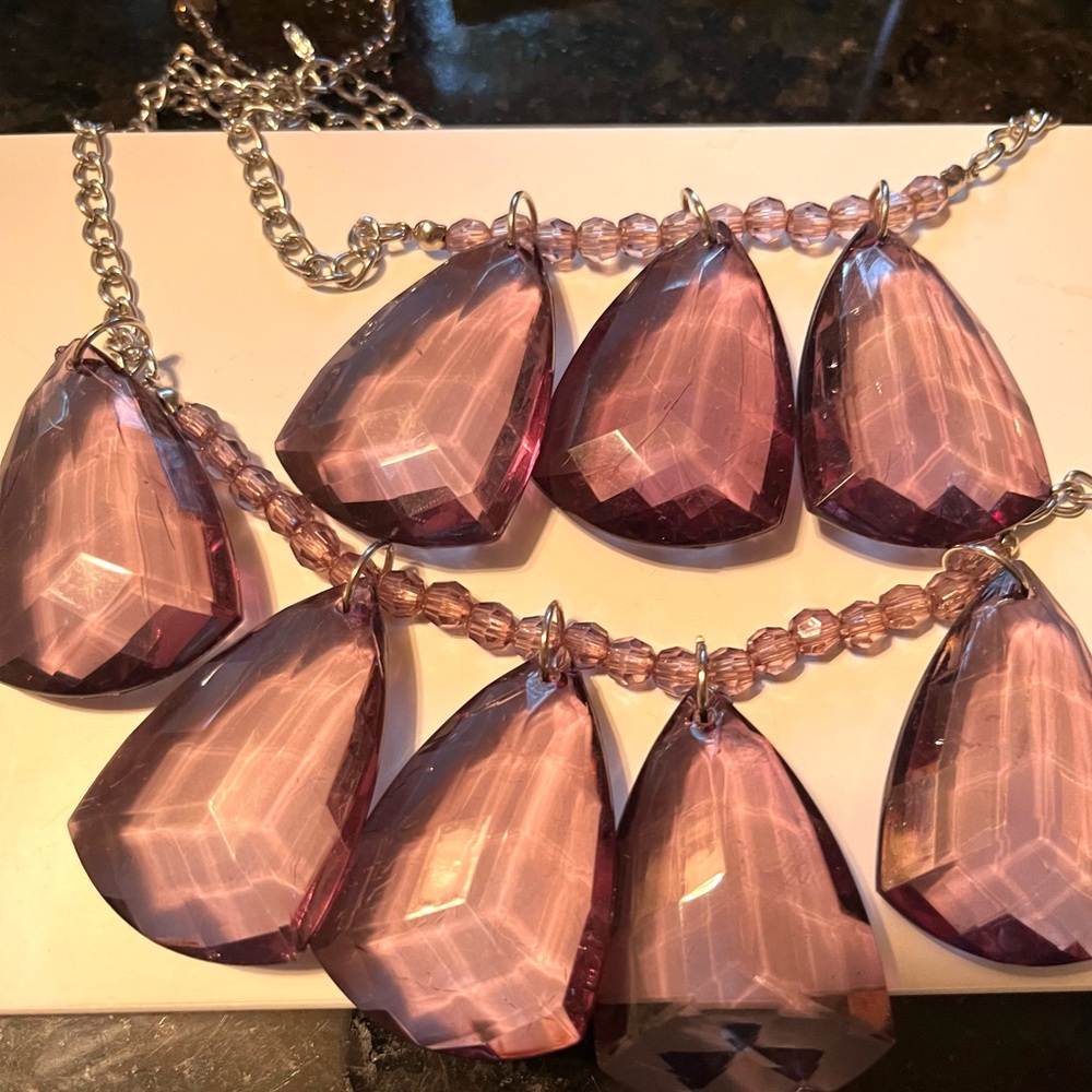 Rue21 black faceted double layer Teardrop Necklace - Picture 4 of 11
